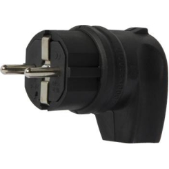 Вилка каучукова кутова 16А 250V чорна (800-400-001)