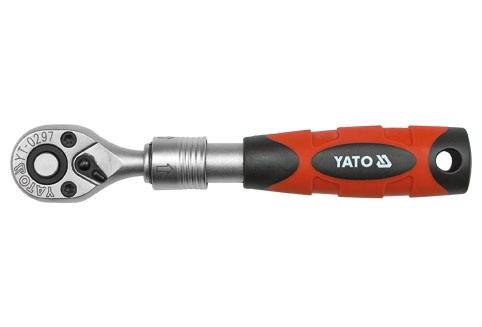 Вороток - тріскачка YATO з телескопом. ручкою l=150-200 мм до кв. 1/4" [12/48]