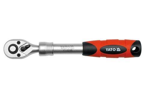 Вороток - тріскачка YATO з телескопом. ручкою l=215-315 мм до кв. 3/8" [6/24]
