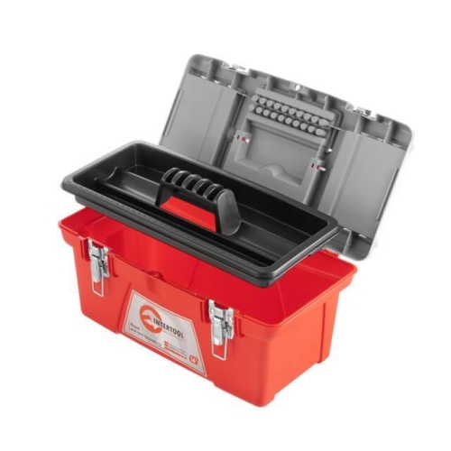 Ящик для інструментів з металевими замками, 16" 415*210*190мм INTERTOOL BX-0516