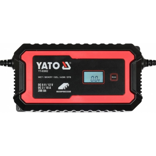 Зарядний прилад мережевий з LCD дисплеєм 230В YATO до акумуляторів 6V-2А 12V-10А, макс. 240AГод