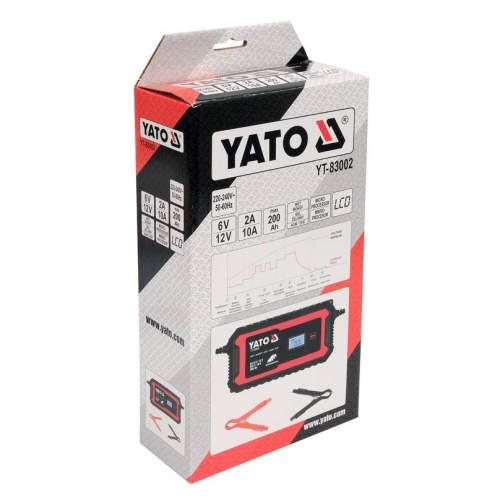 Зарядний прилад мережевий з LCD дисплеєм 230В YATO до акумуляторів 6V-2А 12V-10А, макс. 240AГод