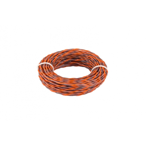 Жилка для тримера безшумна MASTERTOOL SPIRAL 2.40 мм 15 м двоколірна 19-1624