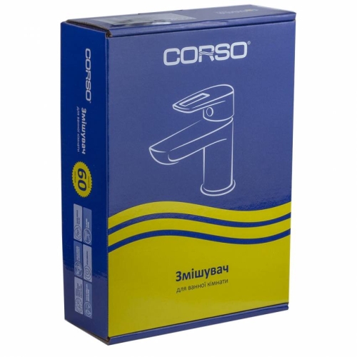 Змішувач GARDA Ø35 для раковини литої на шпильці CORSO (BC-2A121W) (9605003)