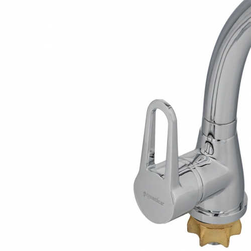 Змішувач HL Ø35 для кухні гусак вухо на гайці AQUATICA HL-4B130C (9734100)