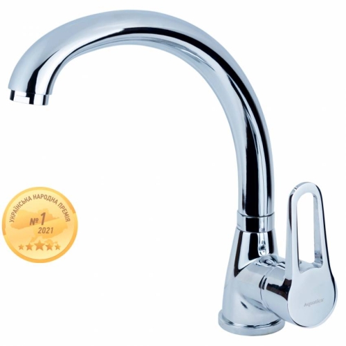 Змішувач HL Ø35 для кухні гуска вухо на гайці AQUATICA (HL-4B130C)