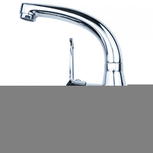 Змішувач HL Ø35 для раковини гусак вигнутий на гайці AQUATICA HL-1A230C (9734000)
