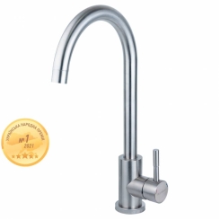 Змішувач KT Ø35 для кухні гусак вухо на гайці SS AQUATICA KT-4B170P (9722101)