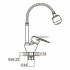 Змішувач ML Ø40 для кухні гусак гофрований на гайці AQUATICA ML-4B644C (9746120)