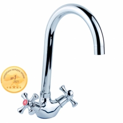 Змішувач PL 1/2" для кухні гусак високий вухо на гайці AQUATICA PL-4B455C (9777130)