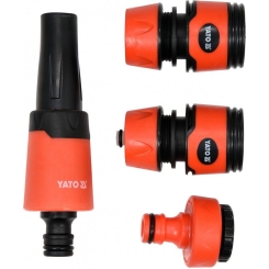 Зрошувач прямий YATO з набором з'єднаний 1/2", 3/4", ABS-пластик, 4 шт.