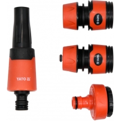 Зрошувач прямий YATO з набором з'єднаний 3/4", 1", ABS-пластик, 4 шт.